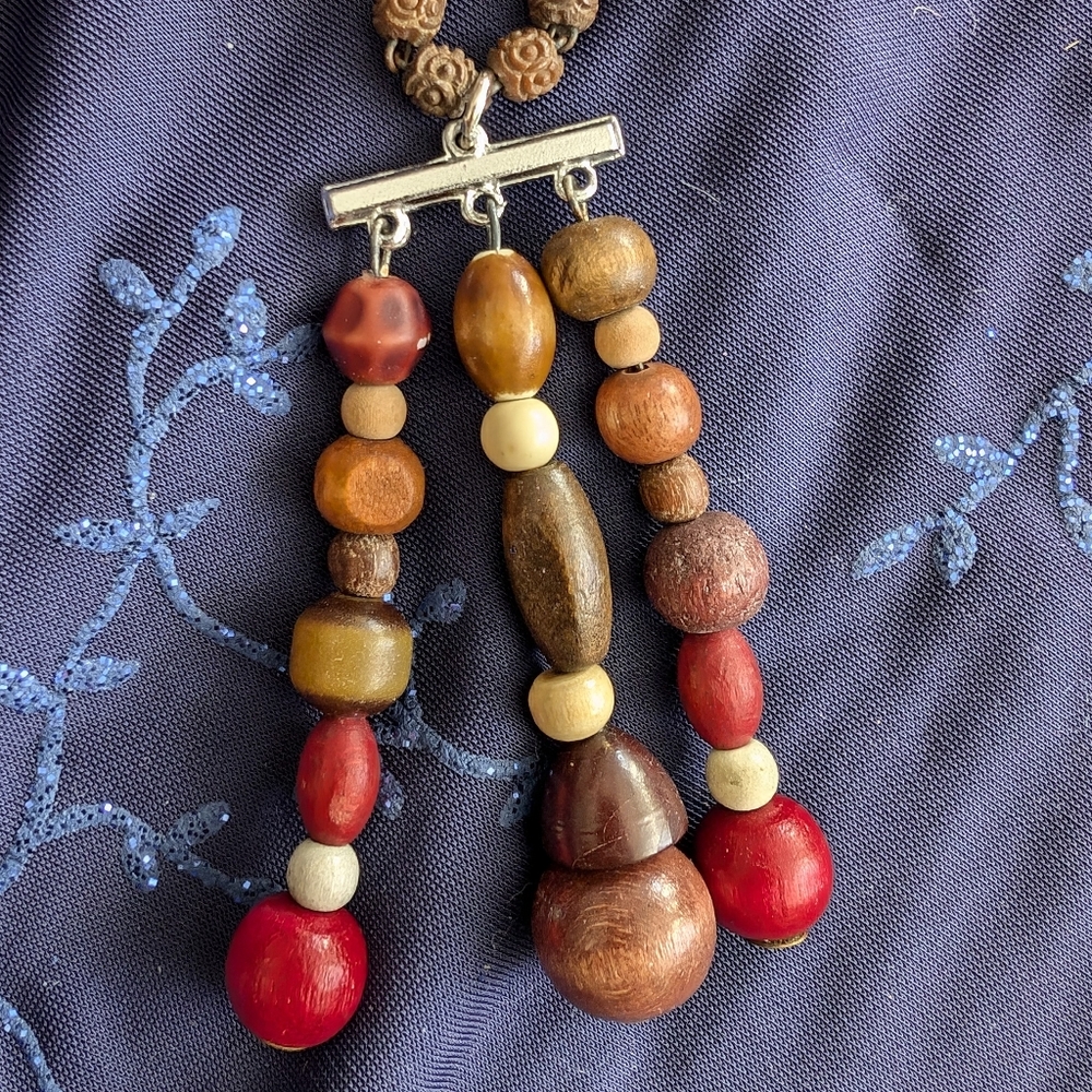 Multicolor WOOD Beaded Bag charm